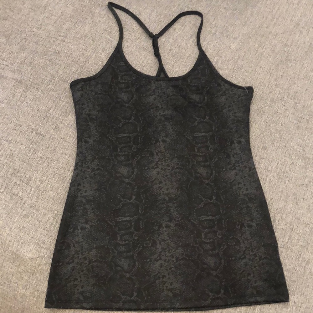 H by Halston Studio Bicolor Snake December Sky Y Back Tank Top Small